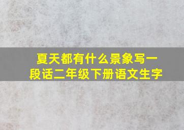 夏天都有什么景象写一段话二年级下册语文生字