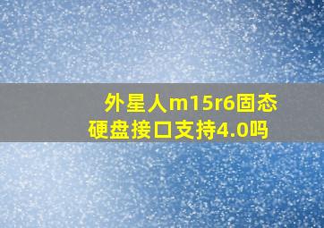 外星人m15r6固态硬盘接口支持4.0吗