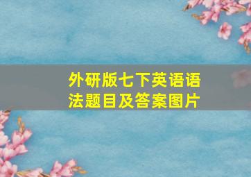 外研版七下英语语法题目及答案图片