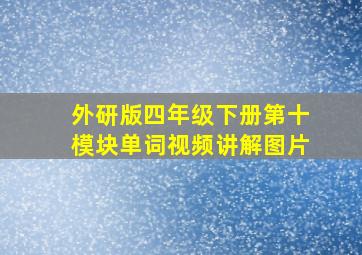 外研版四年级下册第十模块单词视频讲解图片