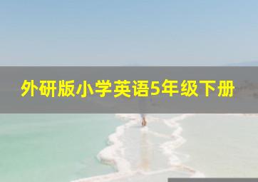 外研版小学英语5年级下册