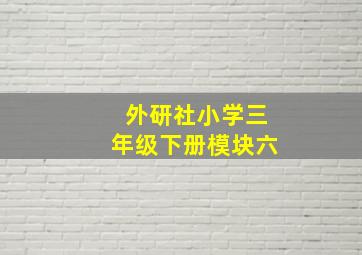 外研社小学三年级下册模块六