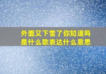 外面又下雪了你知道吗是什么歌表达什么意思