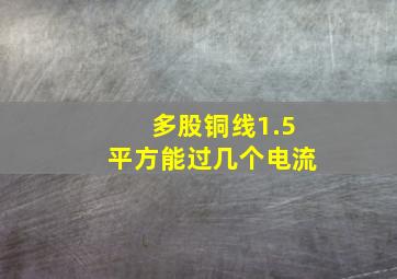 多股铜线1.5平方能过几个电流