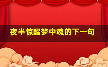 夜半惊醒梦中魂的下一句