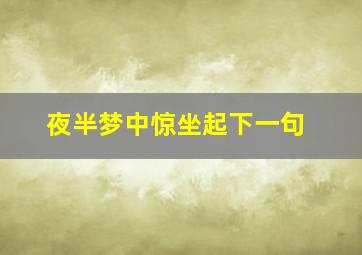 夜半梦中惊坐起下一句