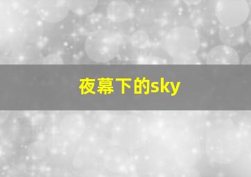 夜幕下的sky