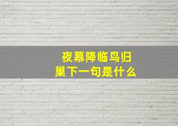 夜幕降临鸟归巢下一句是什么