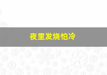 夜里发烧怕冷