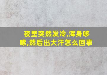 夜里突然发冷,浑身哆嗦,然后出大汗怎么回事