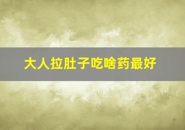 大人拉肚子吃啥药最好