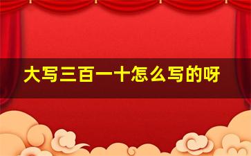 大写三百一十怎么写的呀