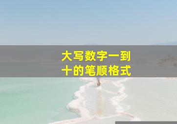 大写数字一到十的笔顺格式