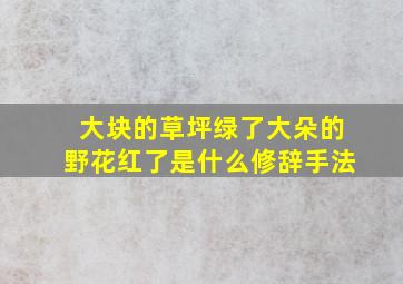 大块的草坪绿了大朵的野花红了是什么修辞手法