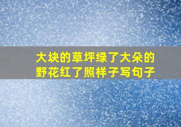 大块的草坪绿了大朵的野花红了照样子写句子