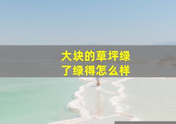 大块的草坪绿了绿得怎么样