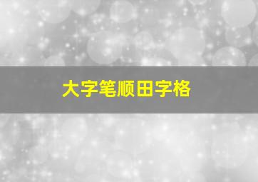 大字笔顺田字格