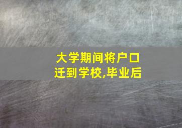 大学期间将户口迁到学校,毕业后