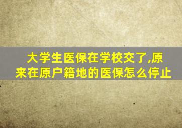 大学生医保在学校交了,原来在原户籍地的医保怎么停止