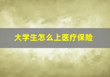 大学生怎么上医疗保险