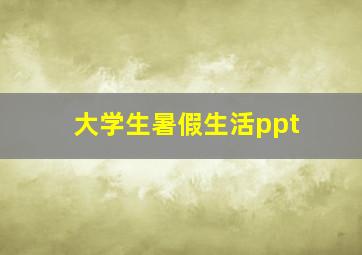 大学生暑假生活ppt