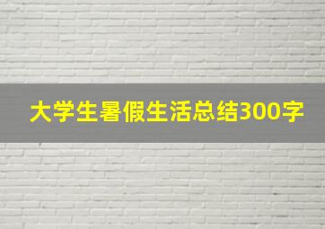 大学生暑假生活总结300字