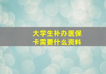 大学生补办医保卡需要什么资料