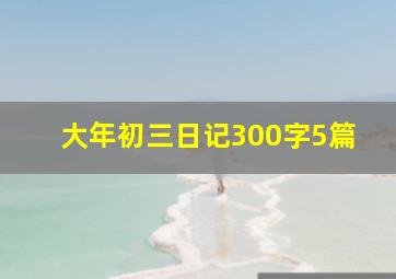 大年初三日记300字5篇