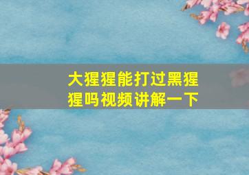 大猩猩能打过黑猩猩吗视频讲解一下