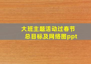 大班主题活动过春节总目标及网络图ppt