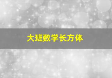 大班数学长方体