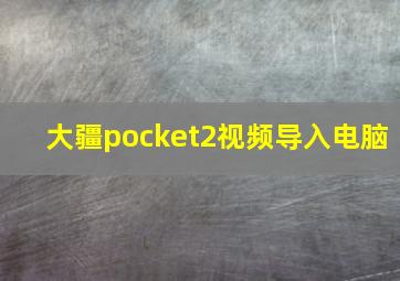 大疆pocket2视频导入电脑