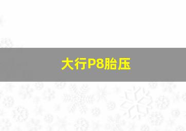 大行P8胎压