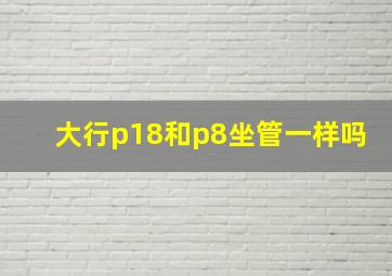 大行p18和p8坐管一样吗