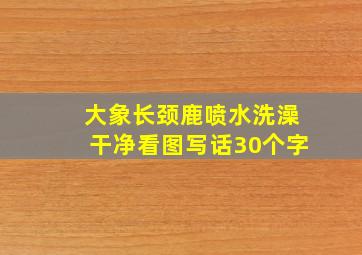 大象长颈鹿喷水洗澡干净看图写话30个字