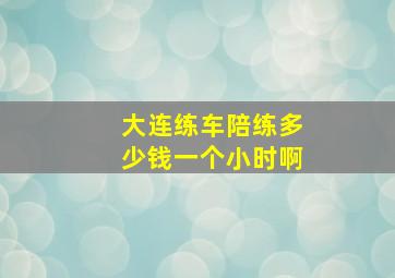 大连练车陪练多少钱一个小时啊