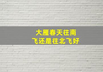 大雁春天往南飞还是往北飞好