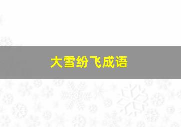 大雪纷飞成语