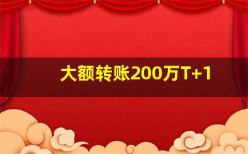 大额转账200万T+1