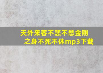 天外来客不悲不愁金刚之身不死不休mp3下载