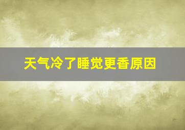 天气冷了睡觉更香原因