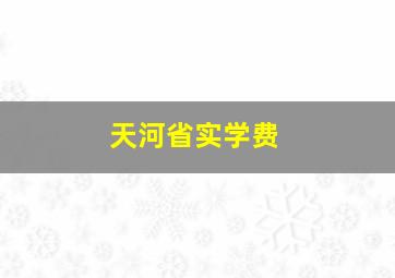 天河省实学费