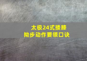 太极24式搂膝拗步动作要领口诀