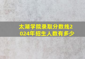 太湖学院录取分数线2024年招生人数有多少