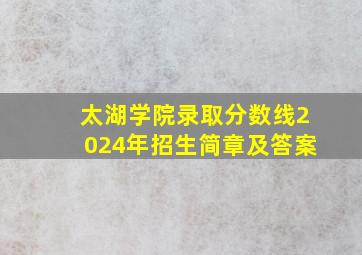 太湖学院录取分数线2024年招生简章及答案