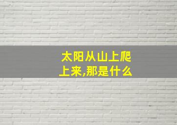 太阳从山上爬上来,那是什么