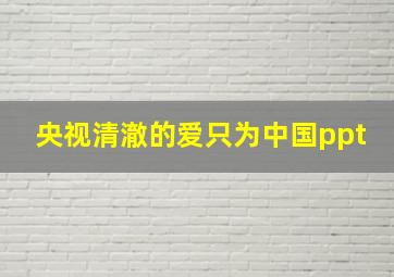 央视清澈的爱只为中国ppt