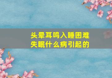 头晕耳鸣入睡困难失眠什么病引起的