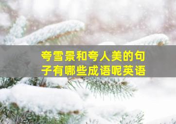 夸雪景和夸人美的句子有哪些成语呢英语