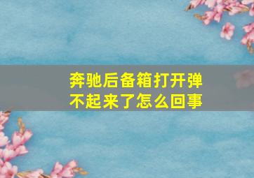 奔驰后备箱打开弹不起来了怎么回事